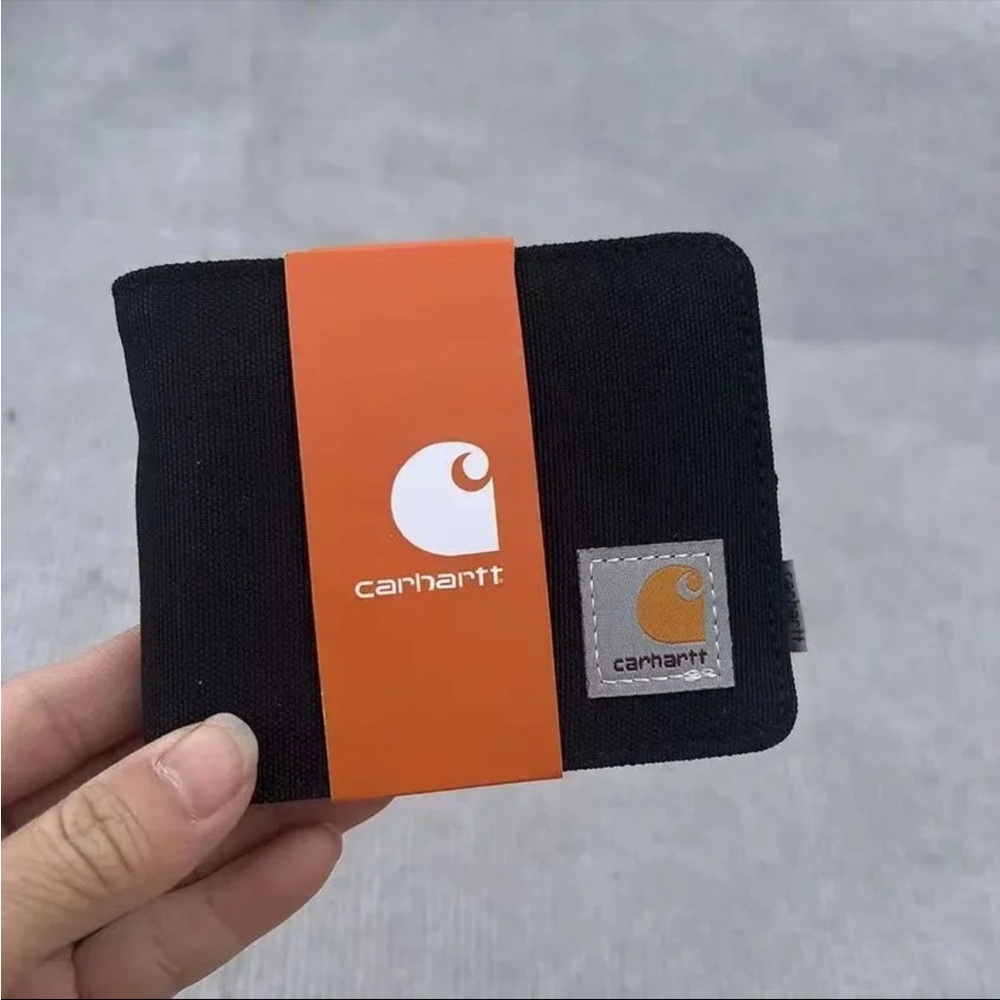 Carhartt Black Wallet with Orange Accent